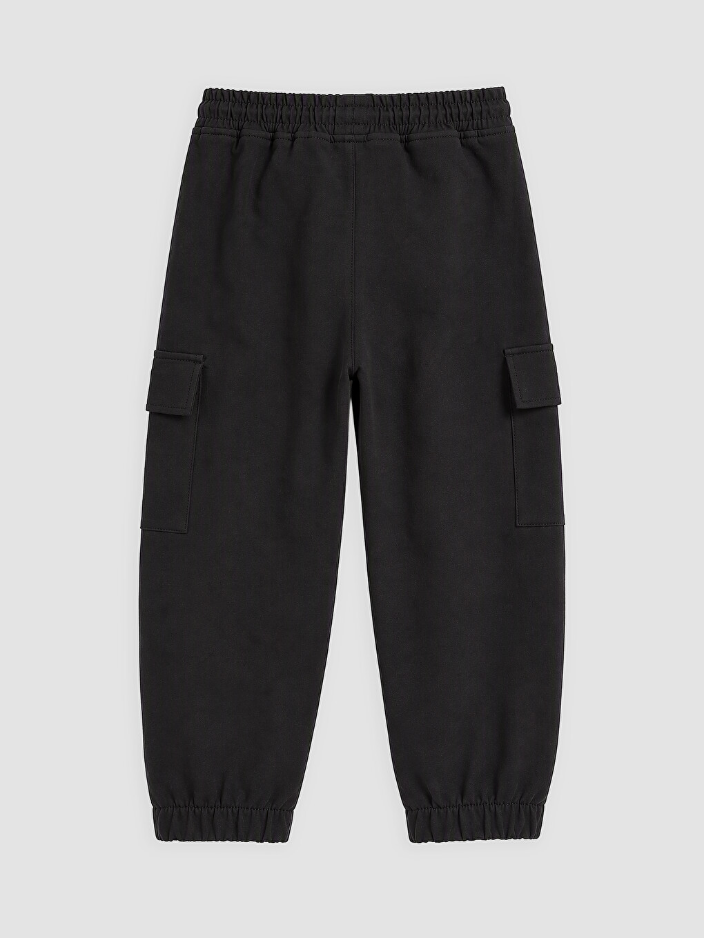 Boy Black Cargo Trousers-1