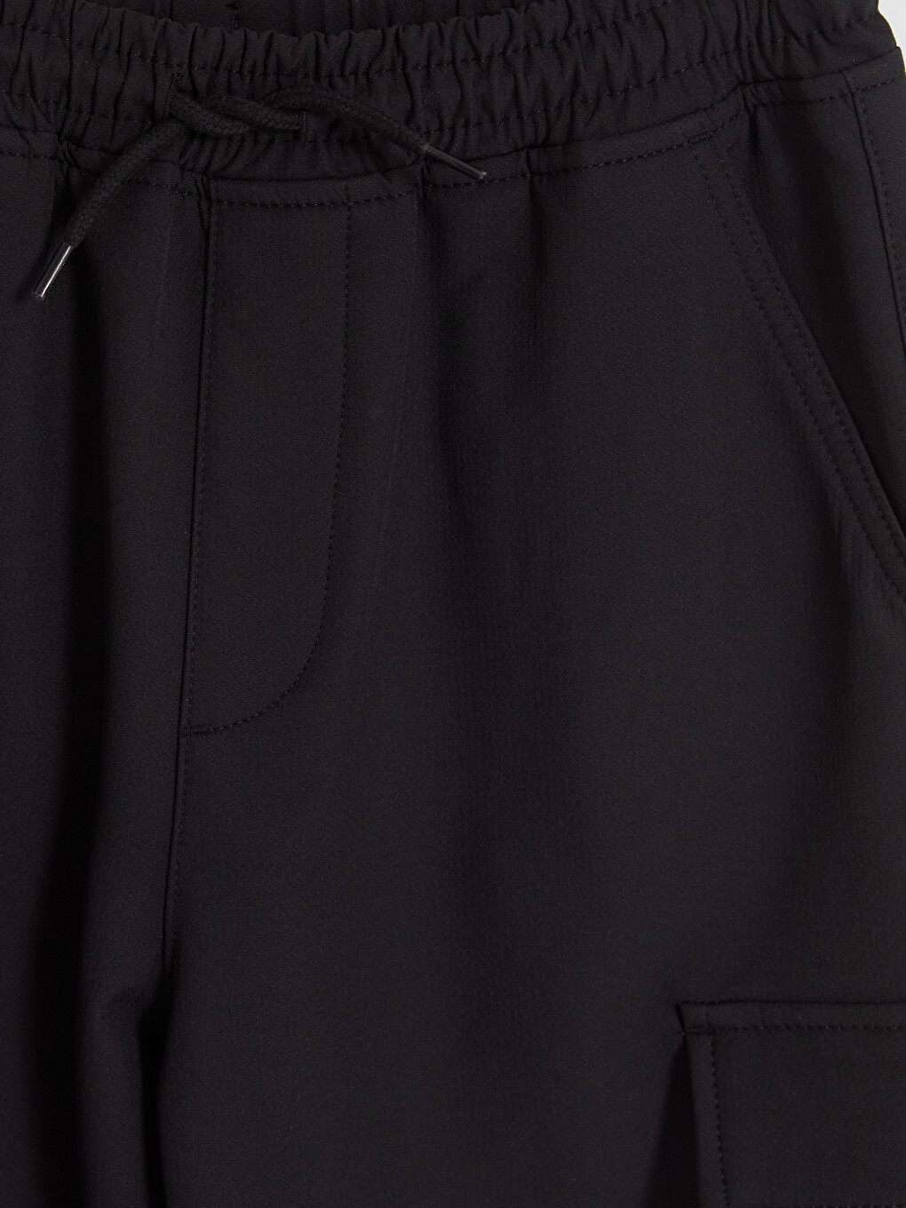 Boy Black Cargo Trousers-2