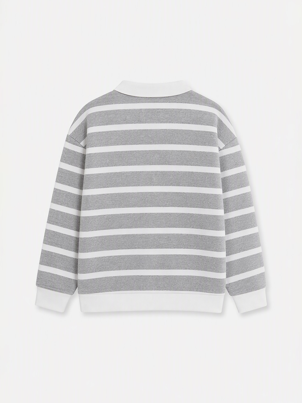 Polo Collar Striped Men's Sweatshirt-1