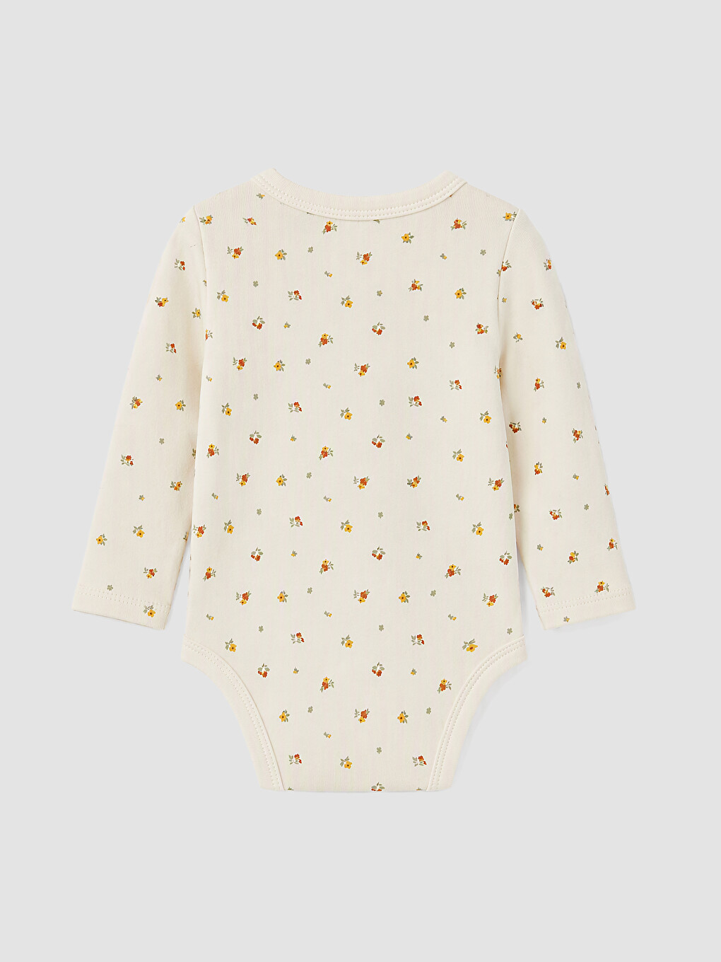 Ekru 2'li Kız Bebek Çıtçıtlı Body-3