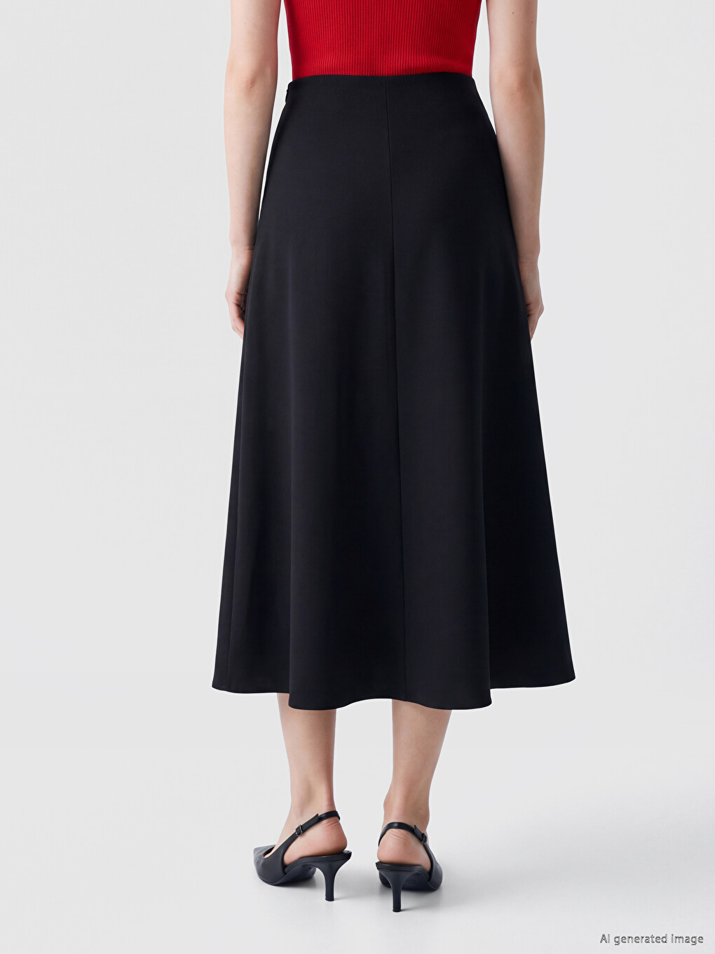 Waist Zippered Asymmetric Cut Skirt-4