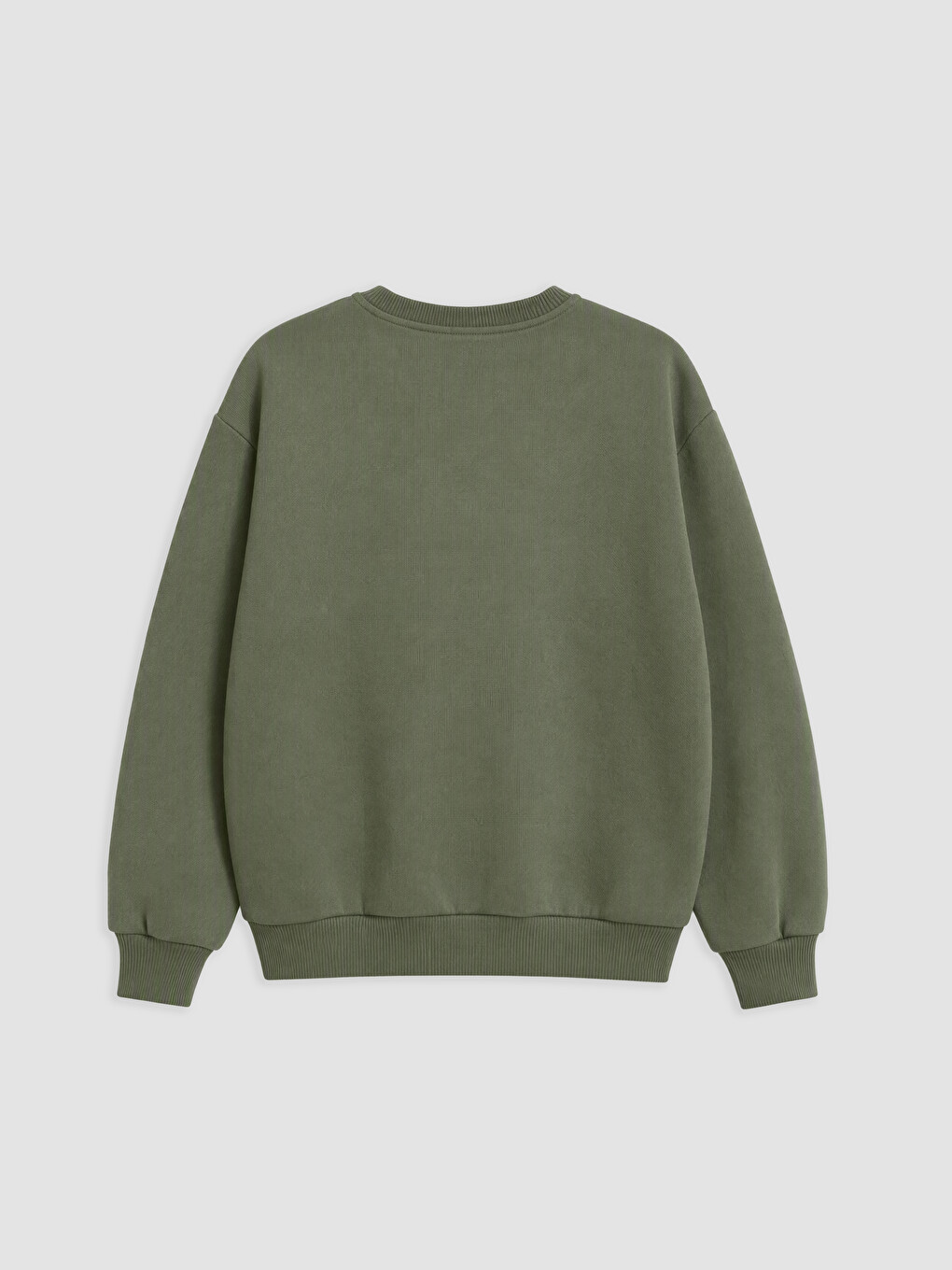 Haki Çizgili Erkek Çocuk Kalın Sweatshirt-3