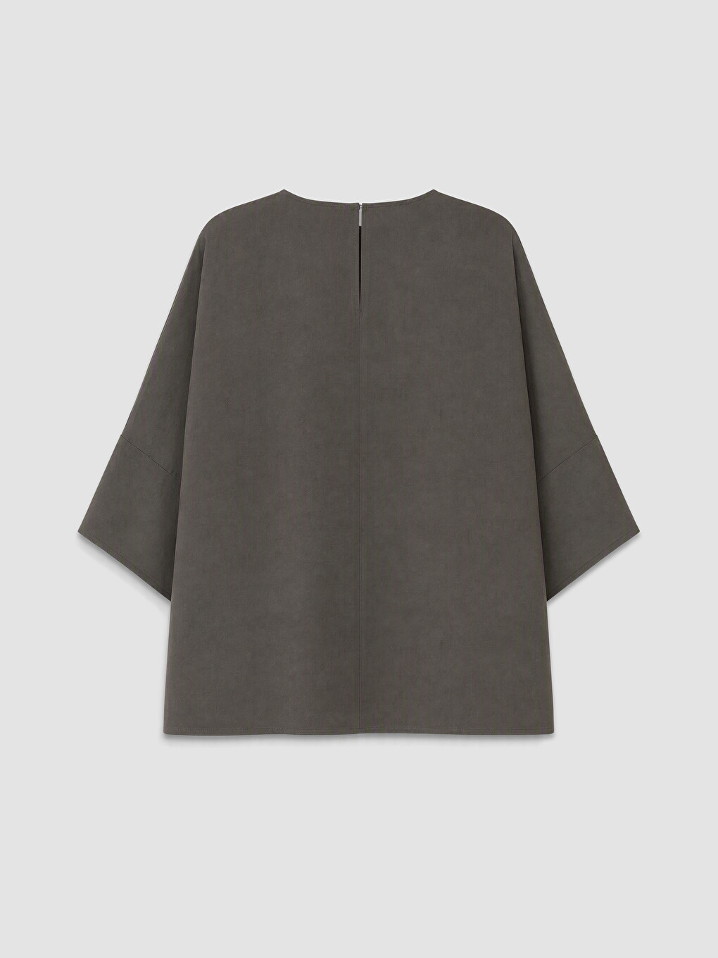 Haki Bisiklet Yaka Geniş Kollu Oversize Bluz-1