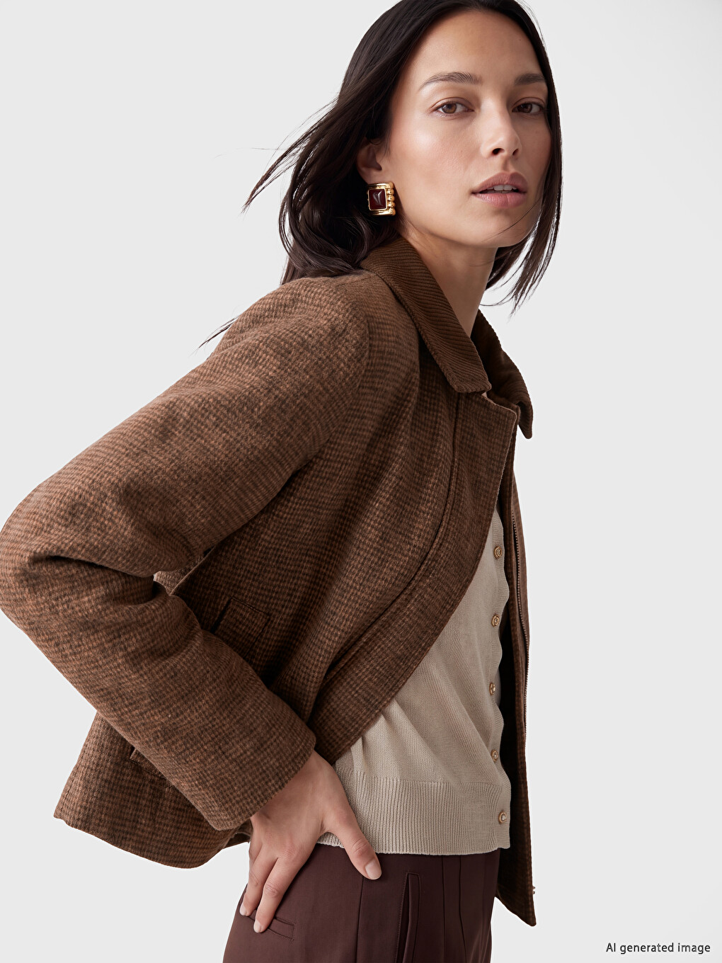 Woman Brown Jacket