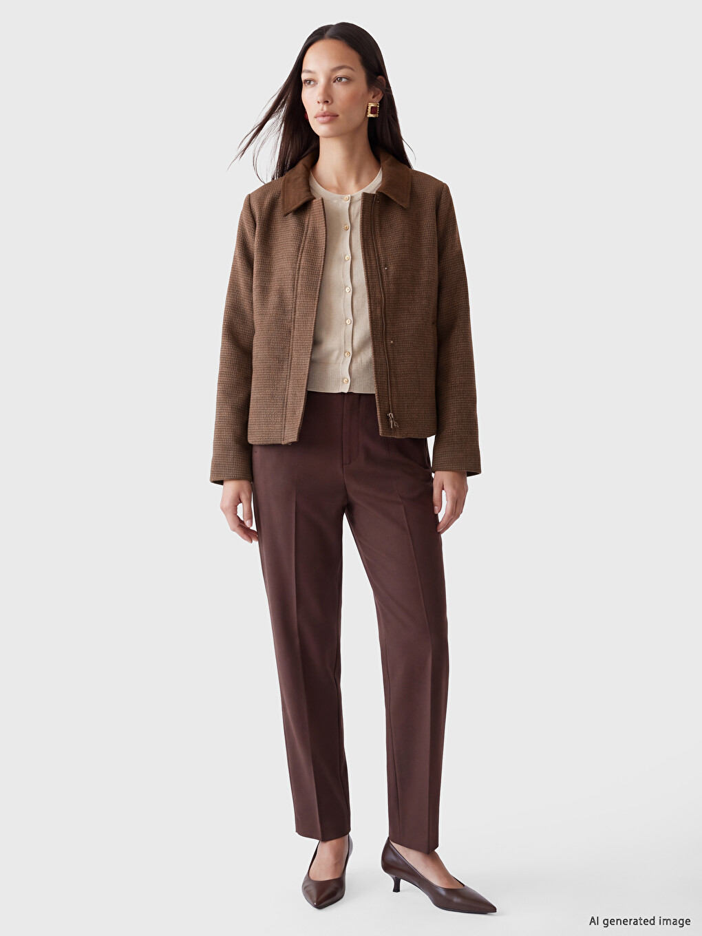 Woman Brown Jacket-1