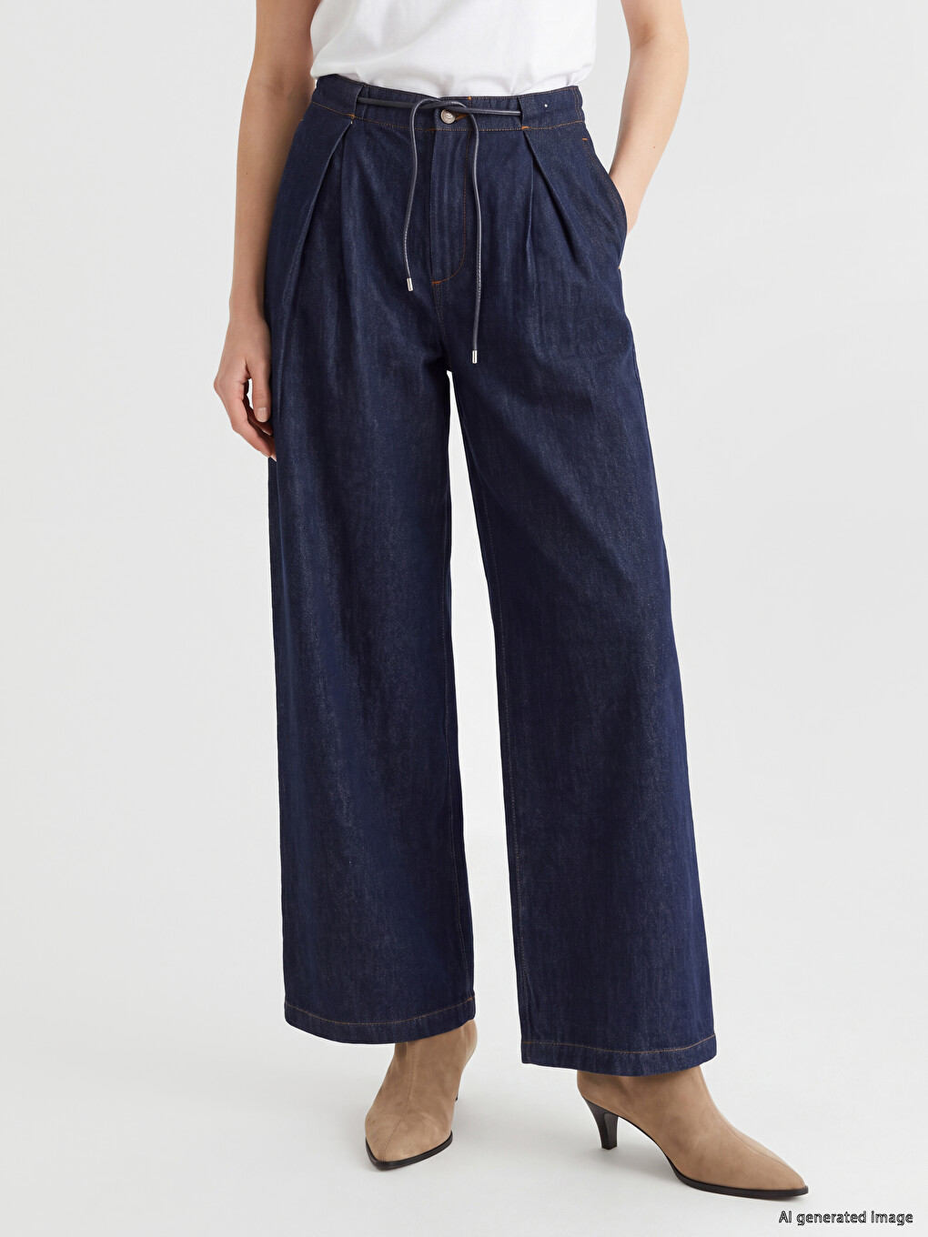 Pleated Wideleg Jean-1