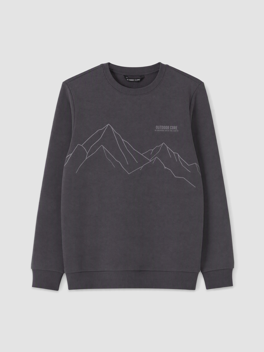 Antrasit Baskılı Erkek Sweatshirt