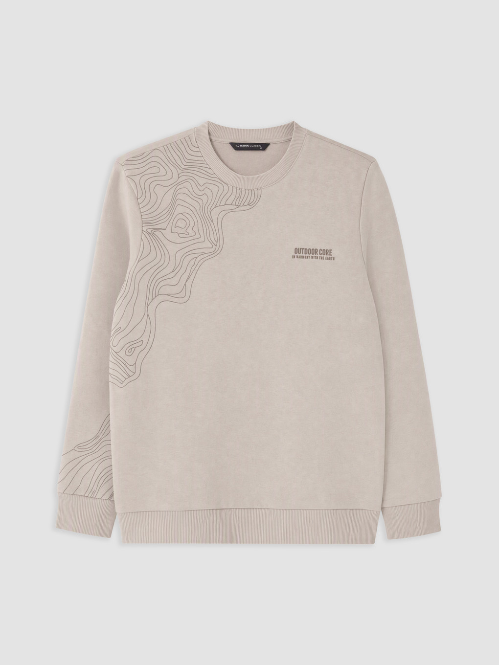 Man Beige Sweatshirt