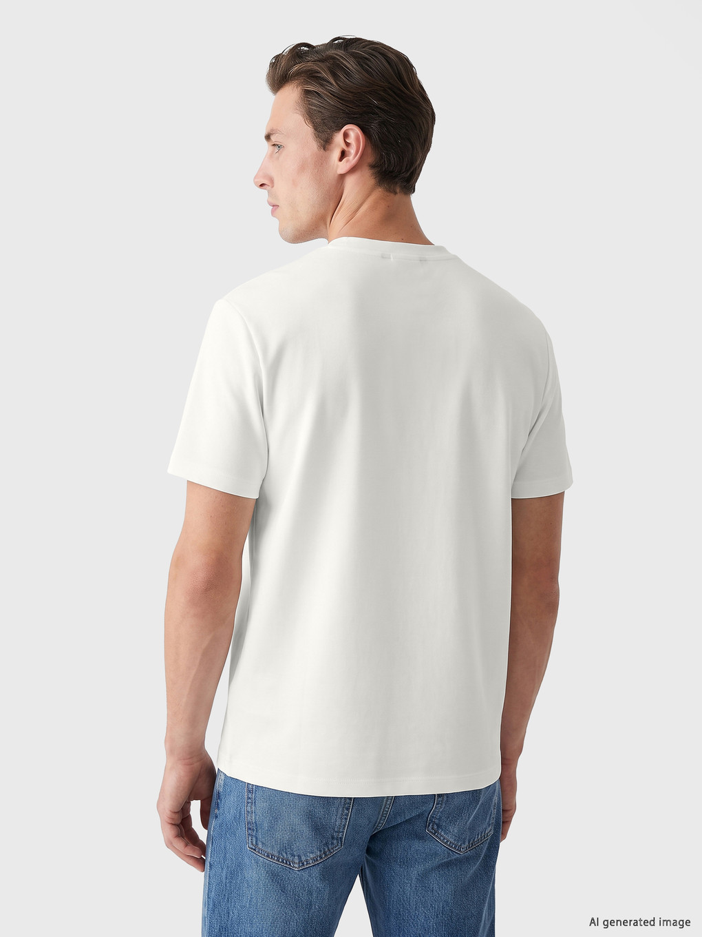 T-shirt Me Jakë Të Rrumbullakët Me Qëndisje Për Burra-3