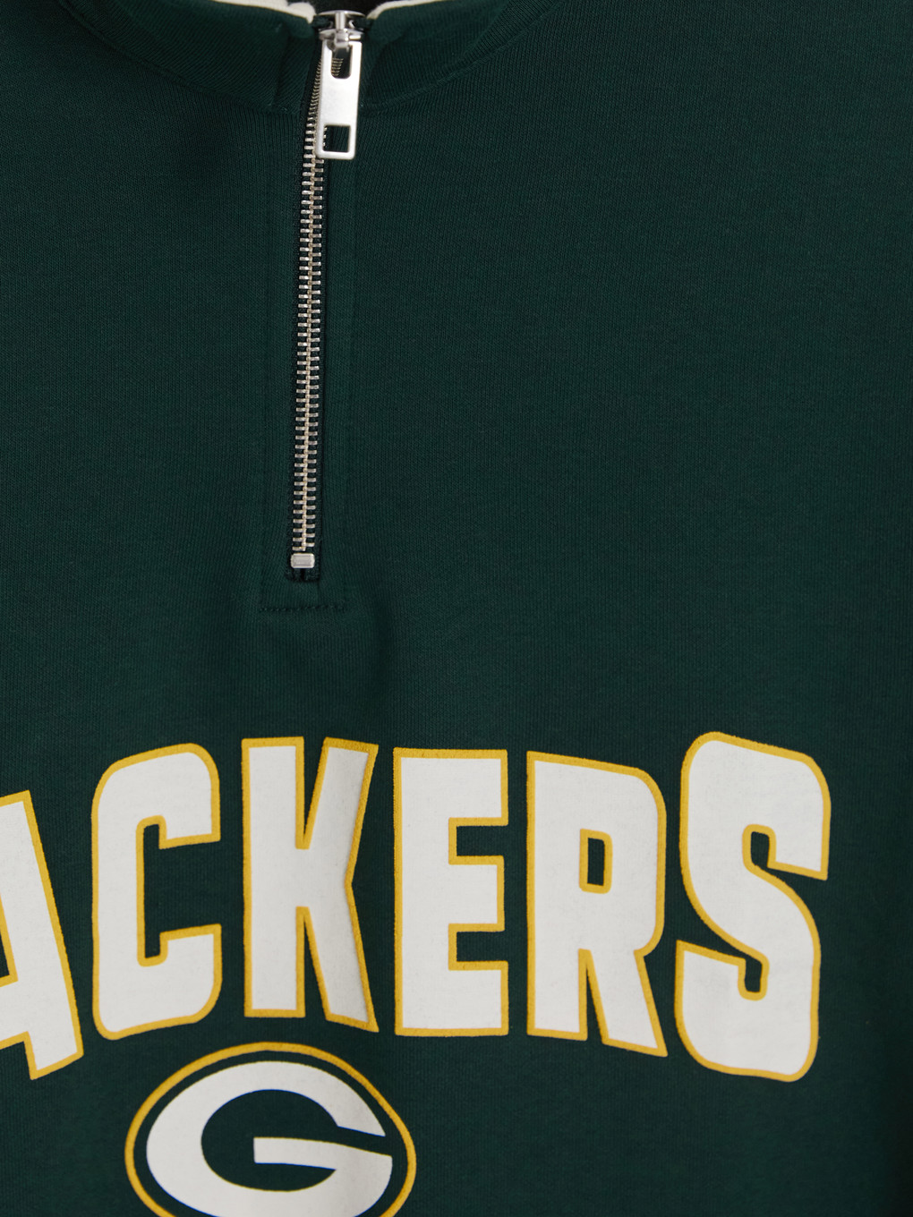 Yeşil Dik Yaka Baskılı Kalın Sweatshirt-2