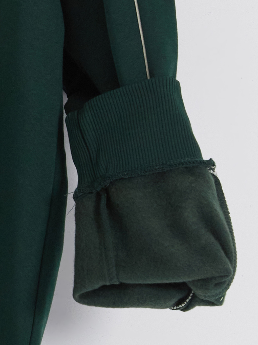 Yeşil Dik Yaka Baskılı Kalın Sweatshirt-4