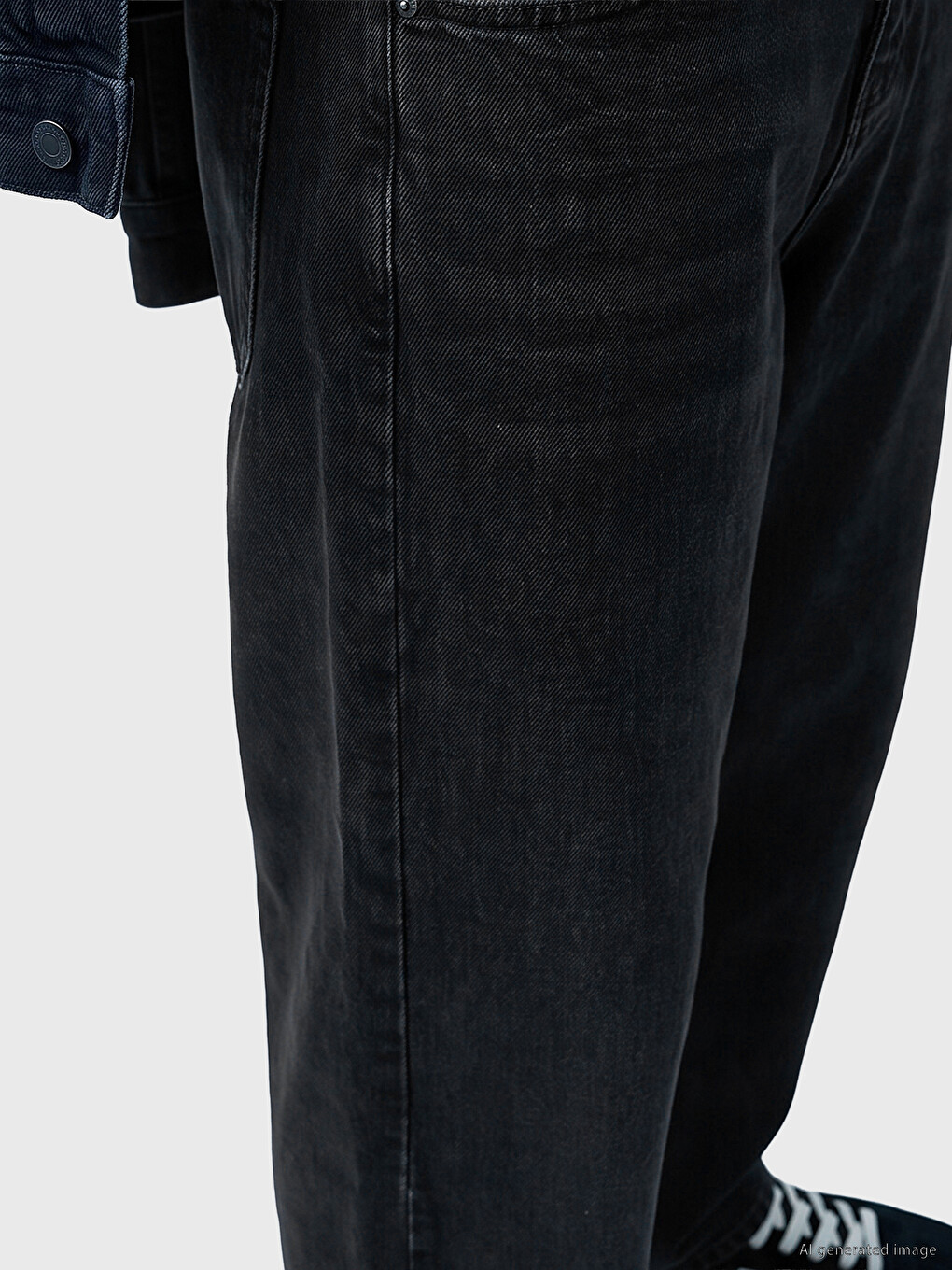 Siyah 710 Loose Fit Erkek Jean Pantolon-2