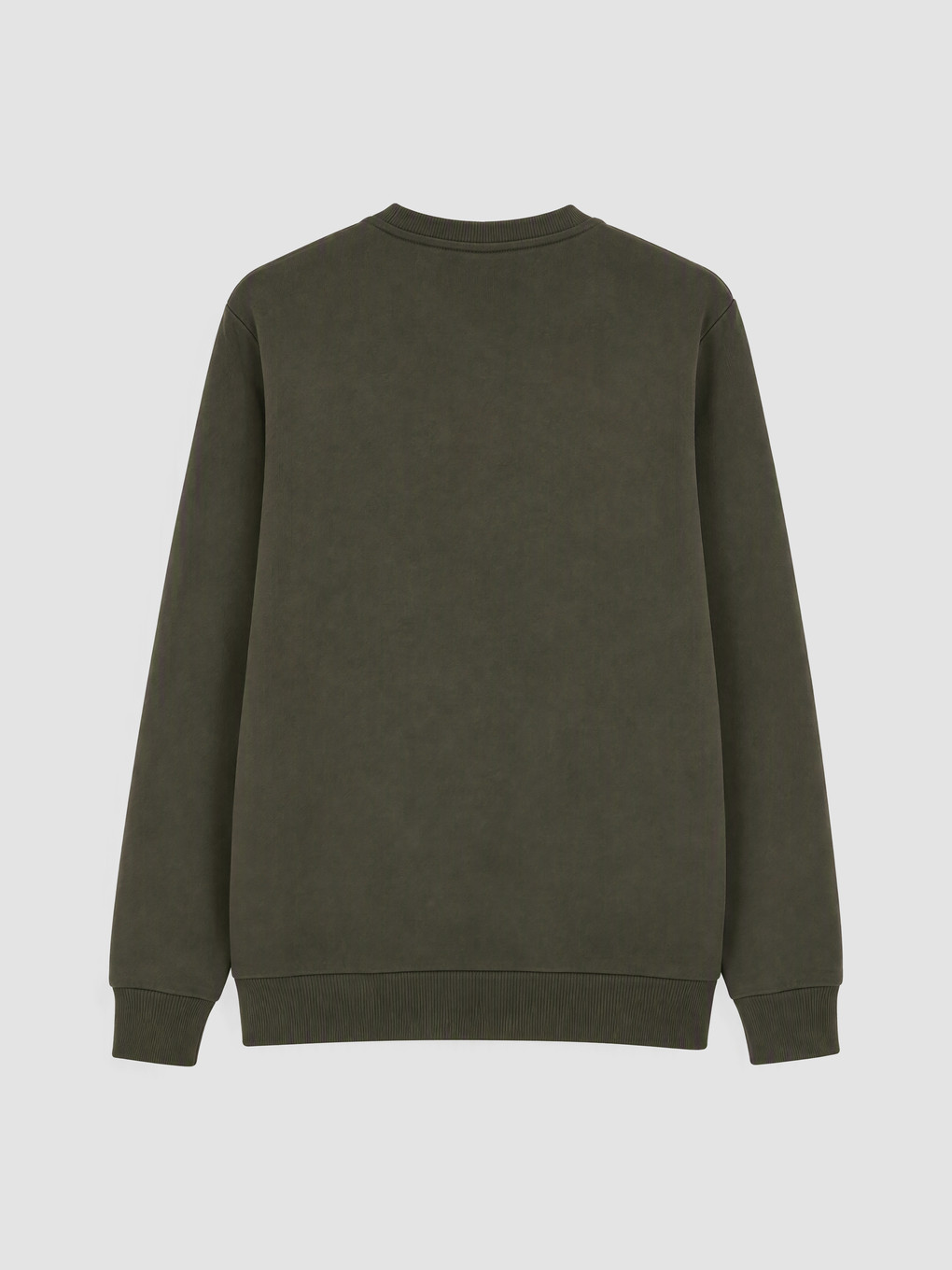 Haki Bisiklet Yaka Baskılı Erkek Sweatshirt-3