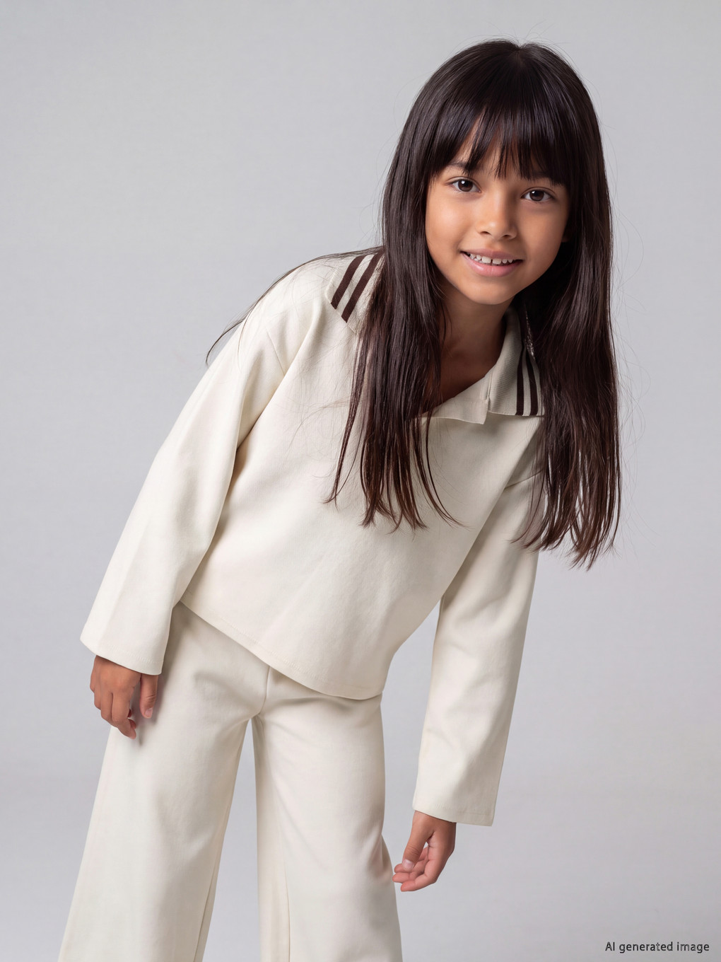 Polo Collar Girls' Soft Touch Set-1