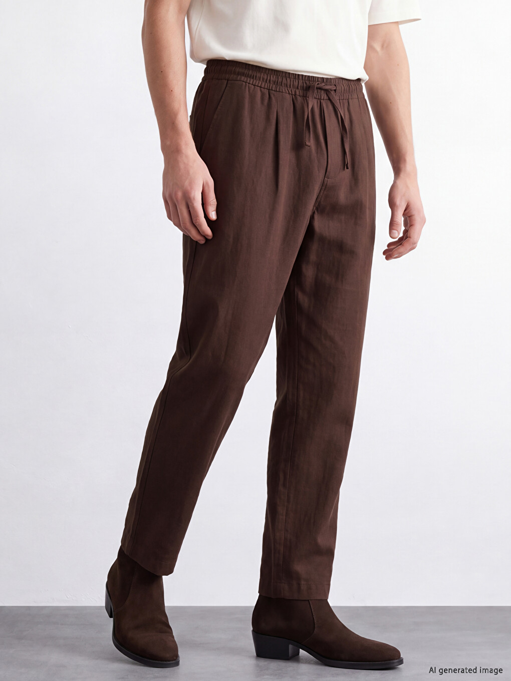 Kahverengi Loose Fit Erkek Pantolon-1