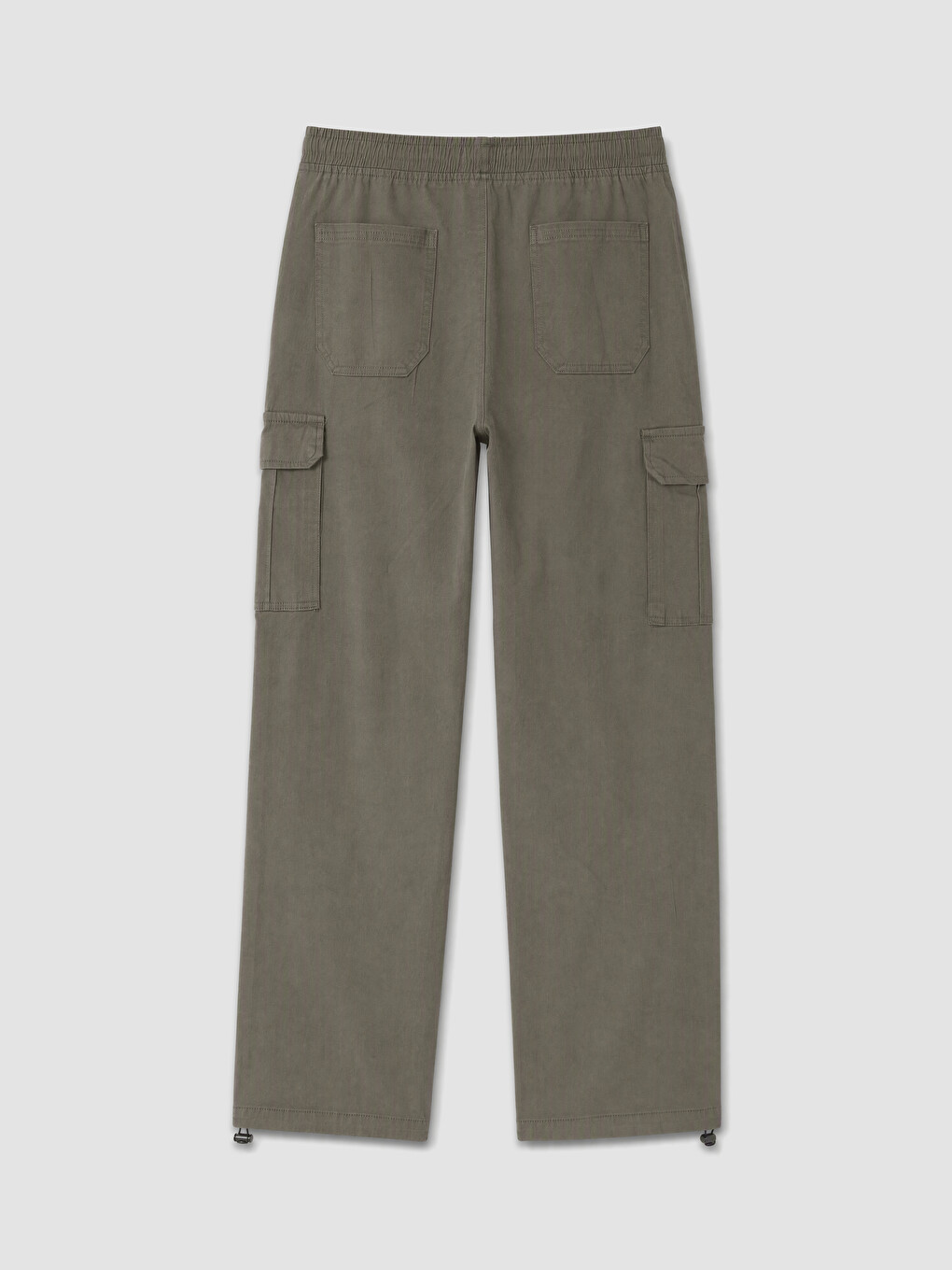 Haki Relax Fit Erkek Kargo Pantolon-1