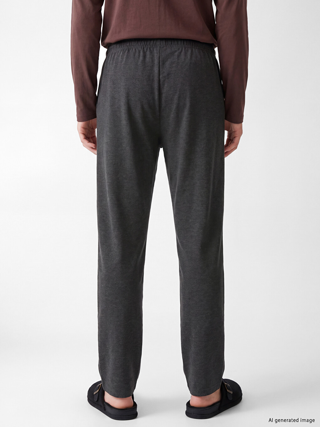 Antrasit Regular Fit Erkek Pijama Alt-3