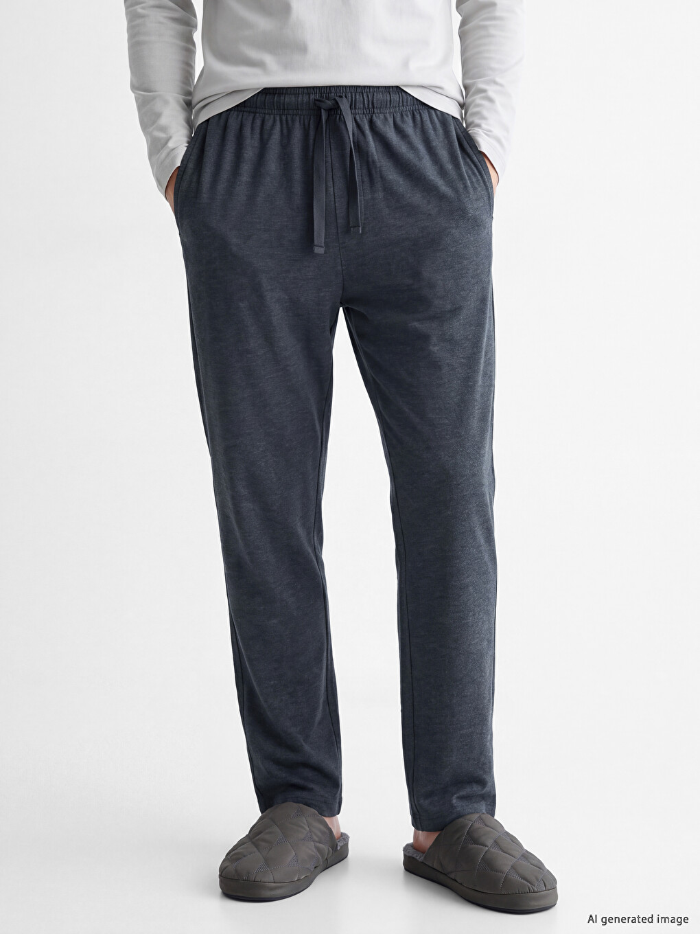 Lacivert Regular Fit Erkek Pijama Alt-1