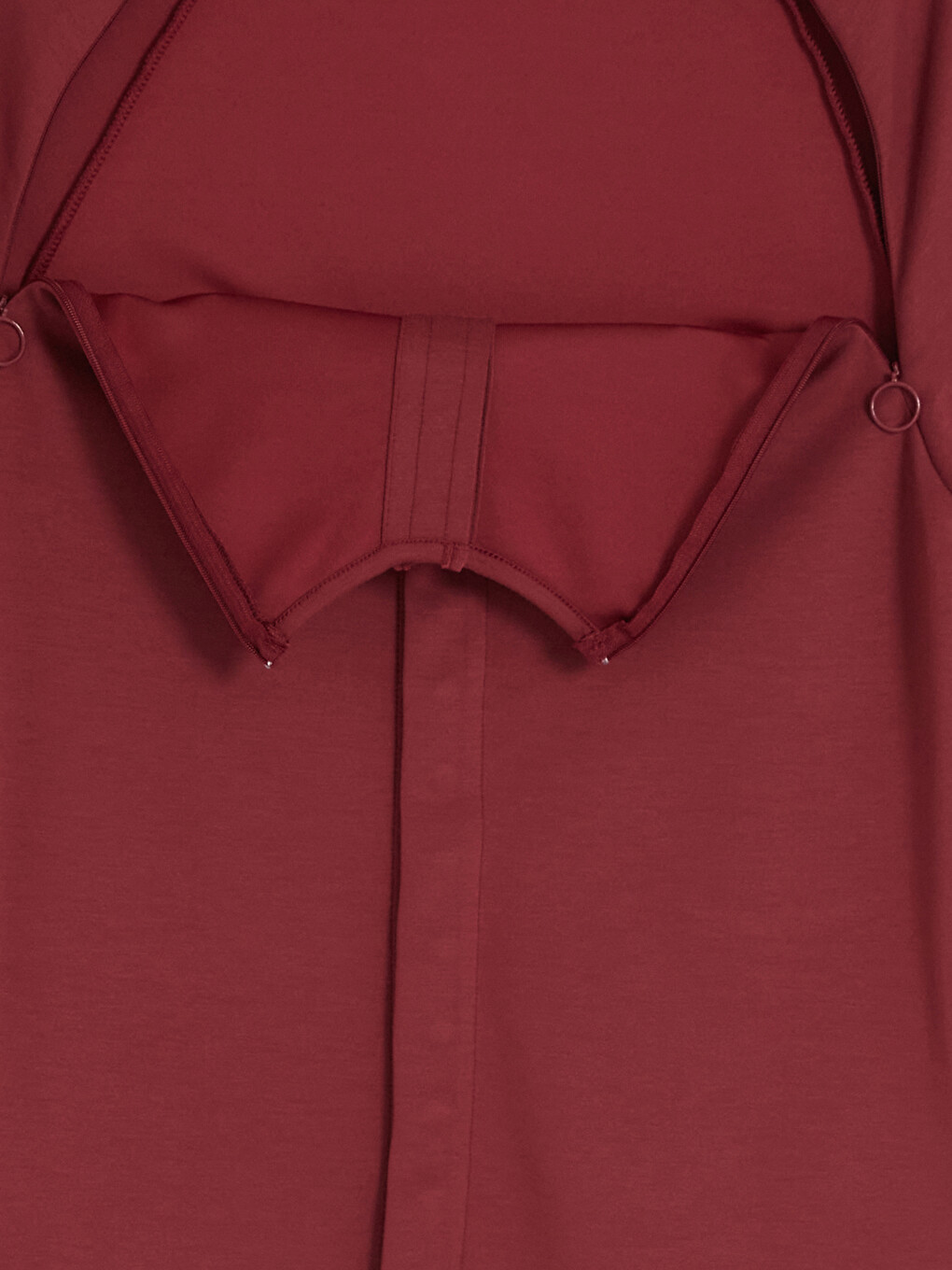 Bordo Kolay Giyilebilir Çıtçıtlı Soft Touch Kadın Tişört-5
