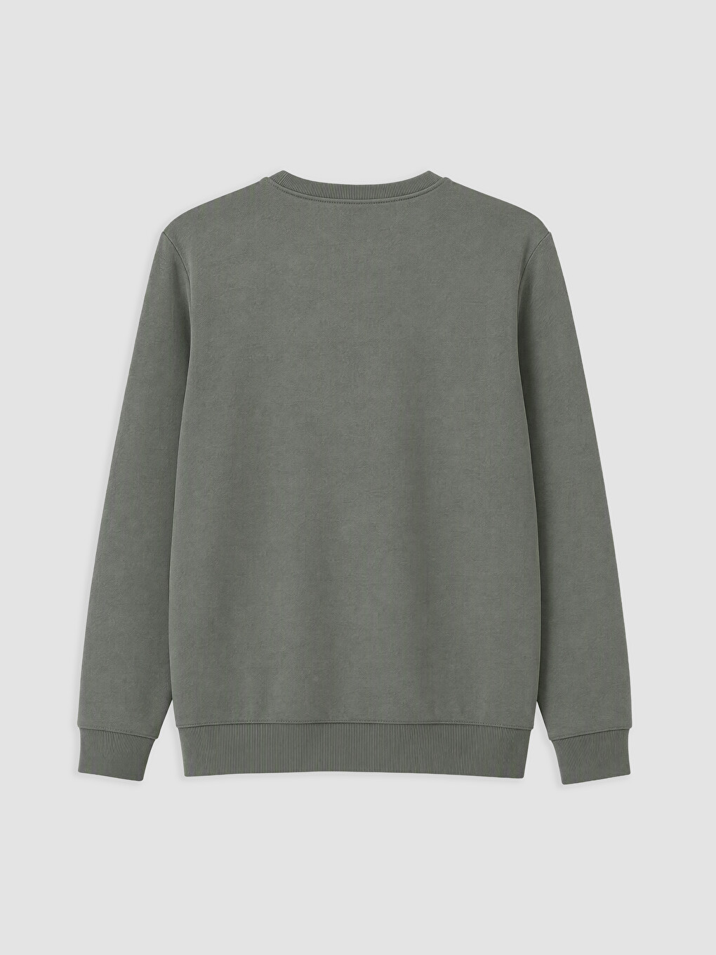 Yeşil Bisiklet Yaka Baskılı Sweatshirt-1