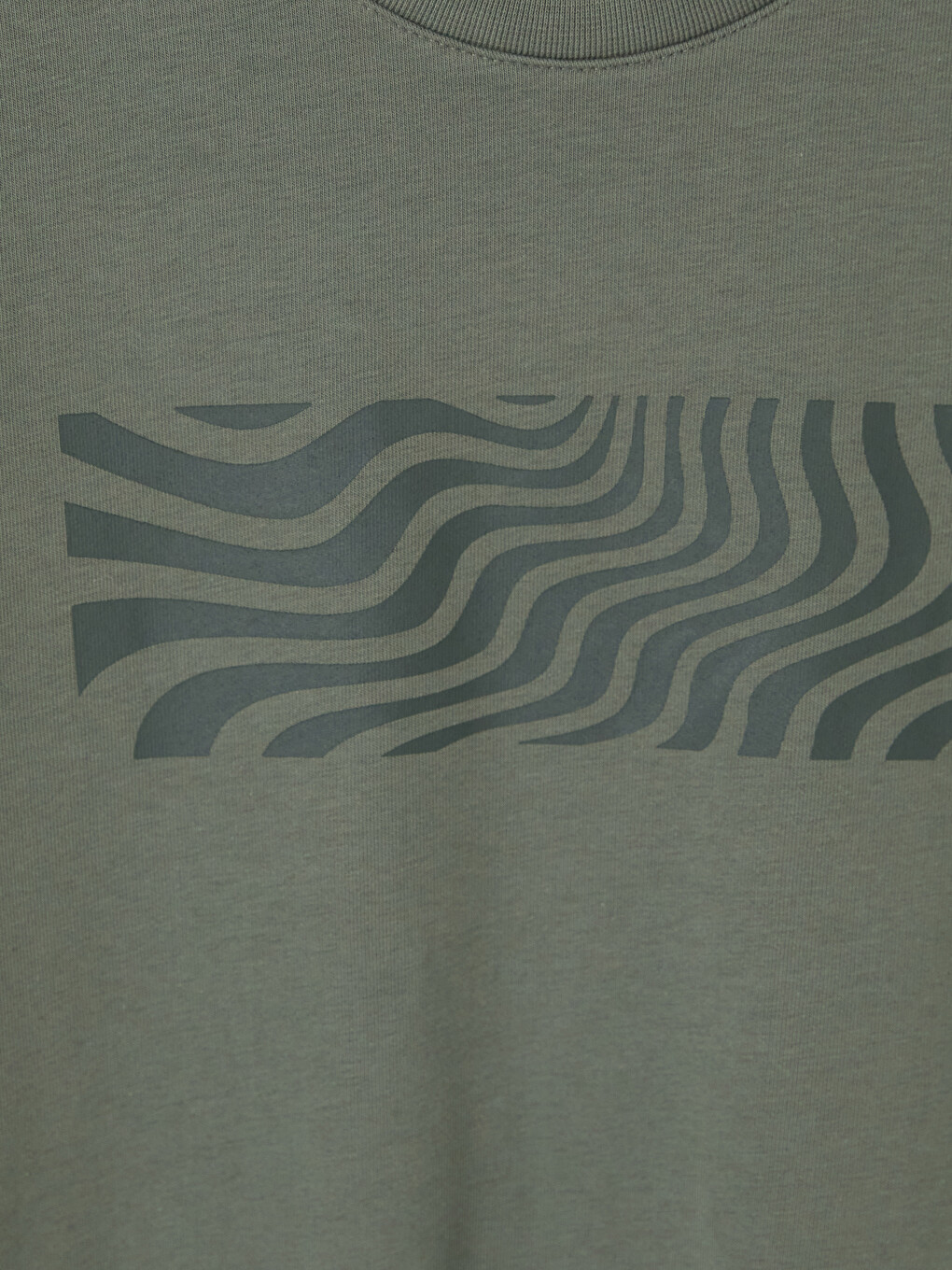 Yeşil Bisiklet Yaka Baskılı Sweatshirt-2
