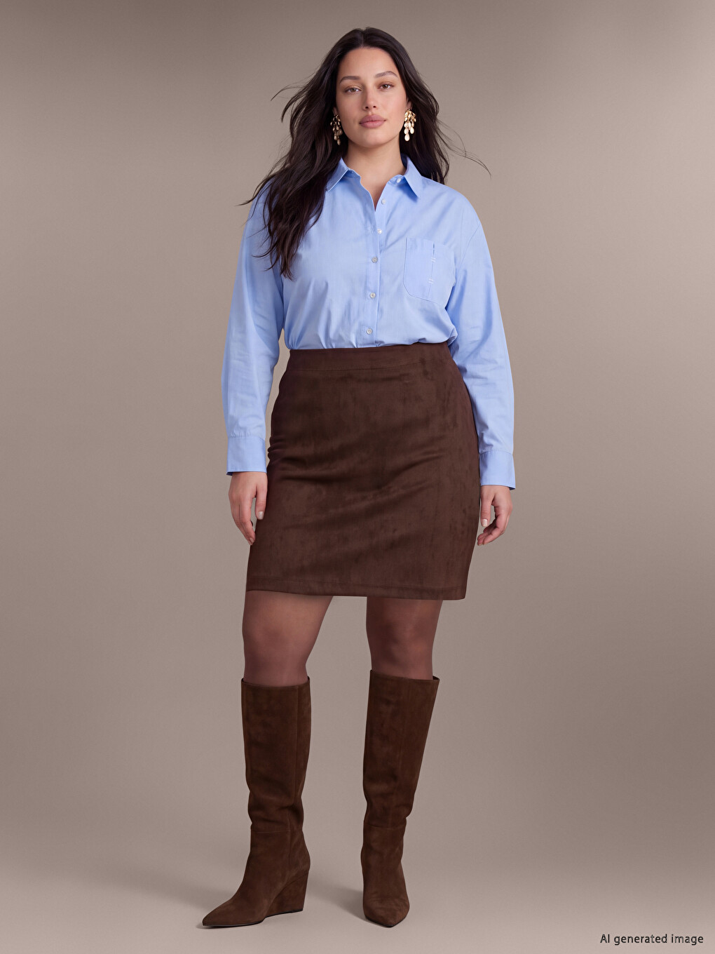 Plus Size Regular Fit Mini Skirt