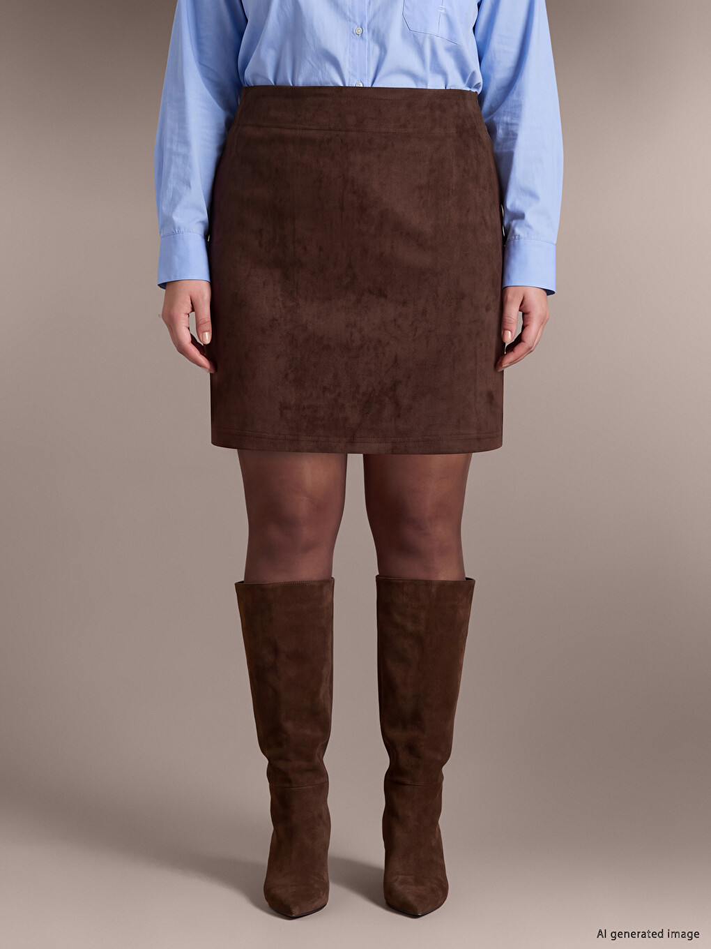 Plus Size Regular Fit Mini Skirt-1