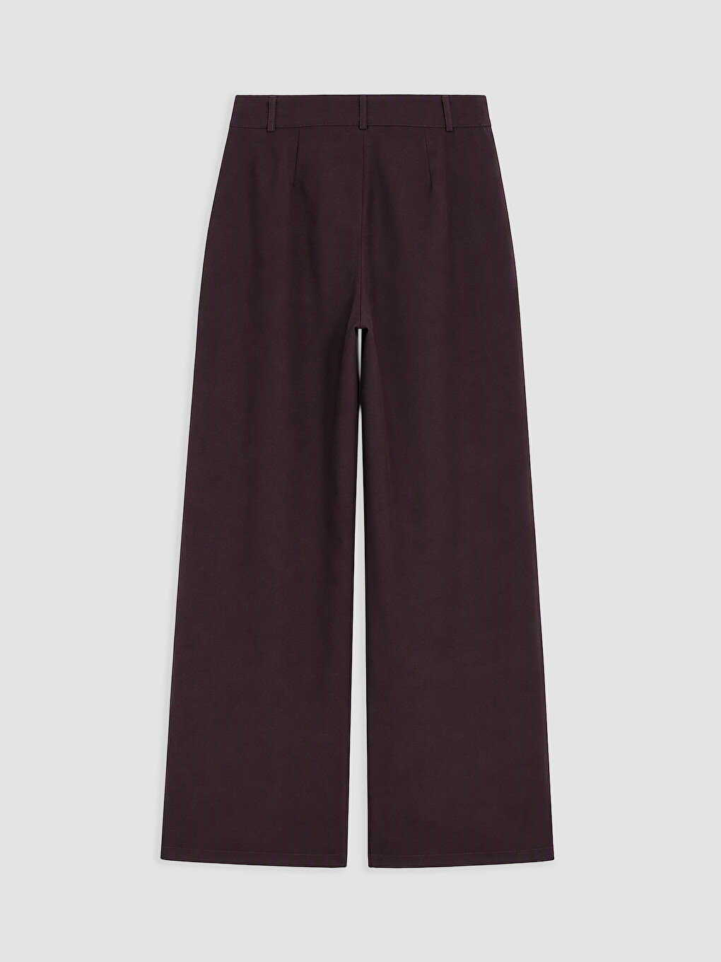 Mürdüm Geniş Paça Pileli Kadın Pantolon-5