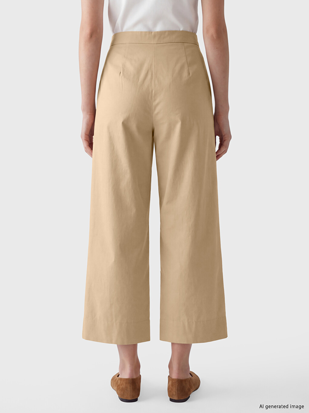 Wide Leg Pleated Women's Trousers-3