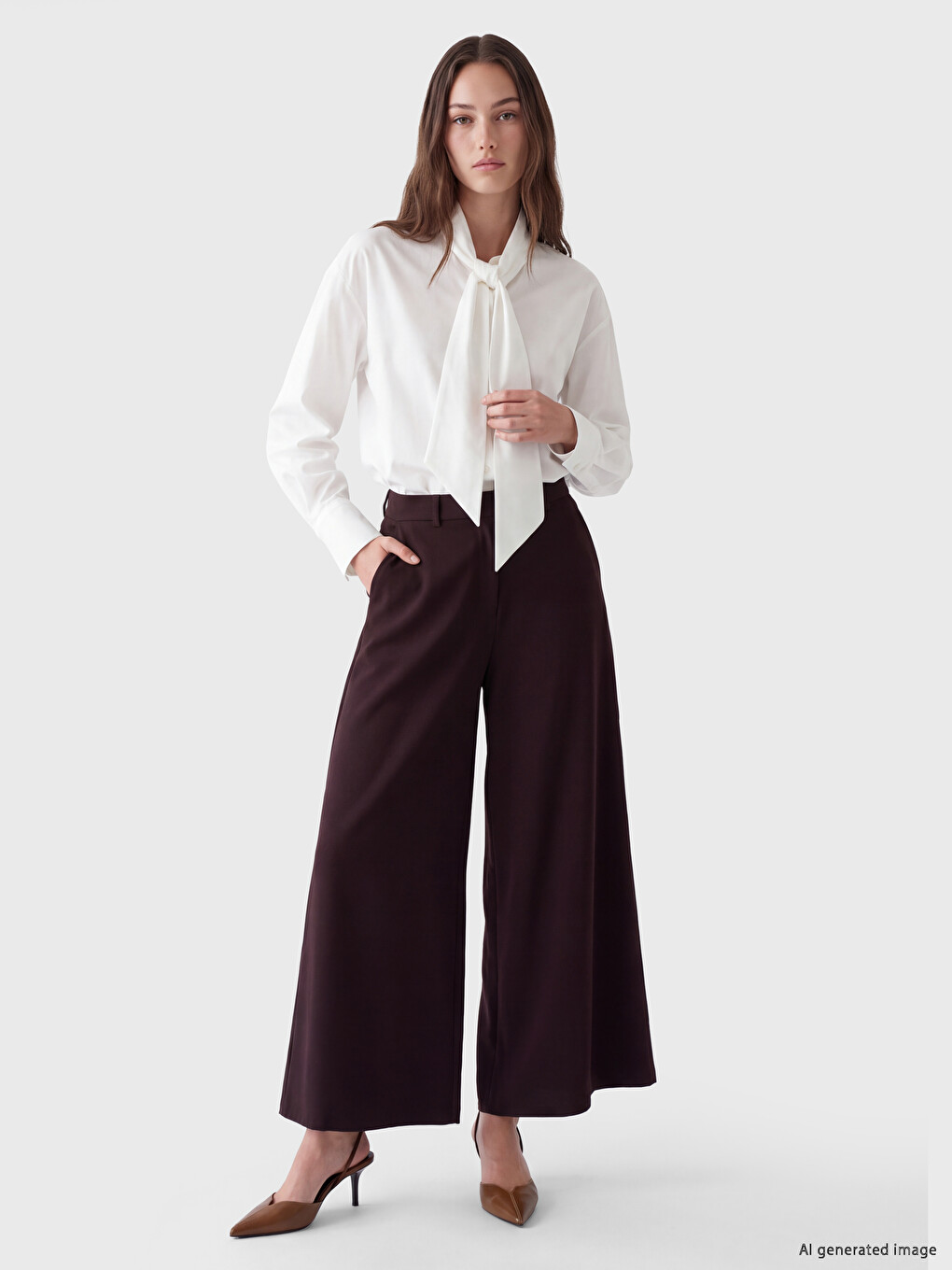 Loose Fit Wide Leg Women's Trousers