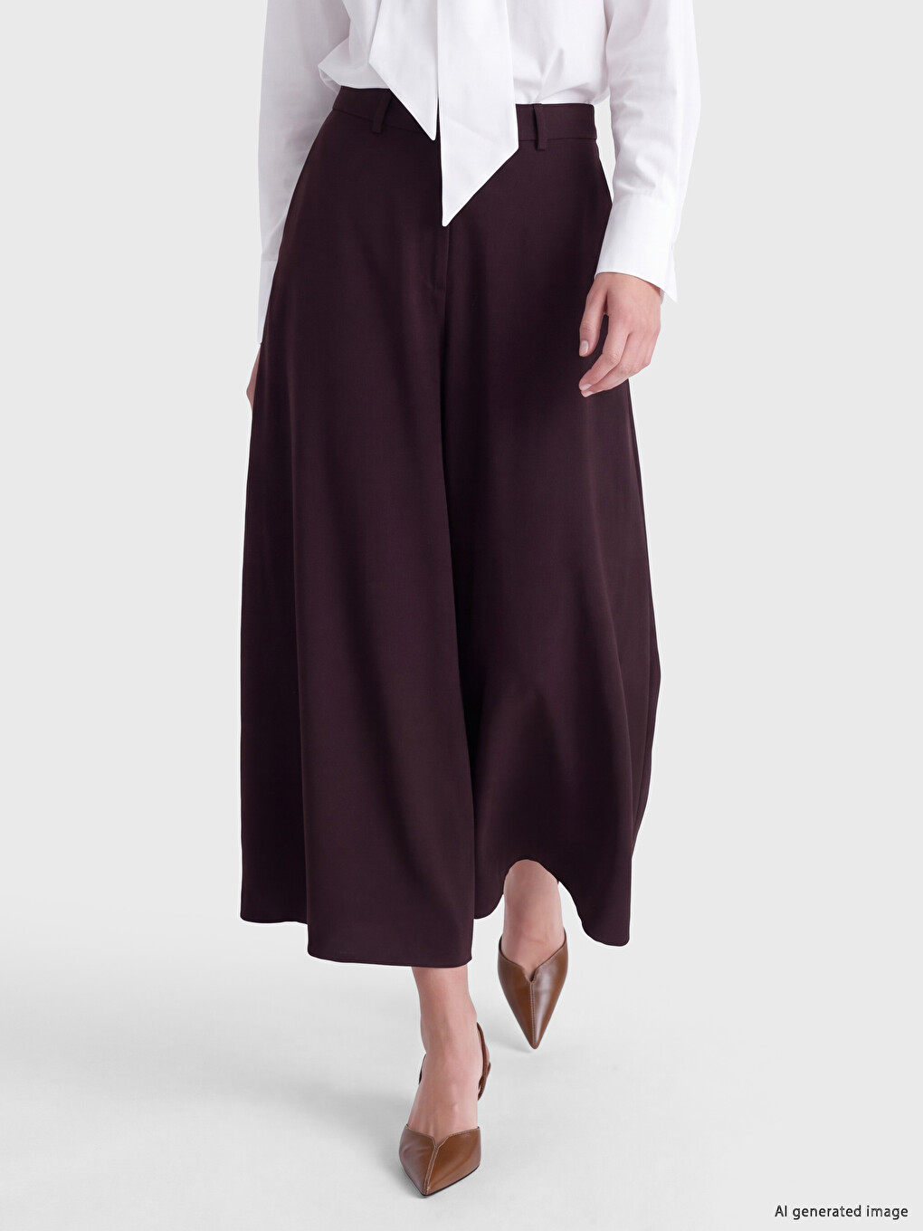 Loose Fit Wide Leg Women's Trousers-1