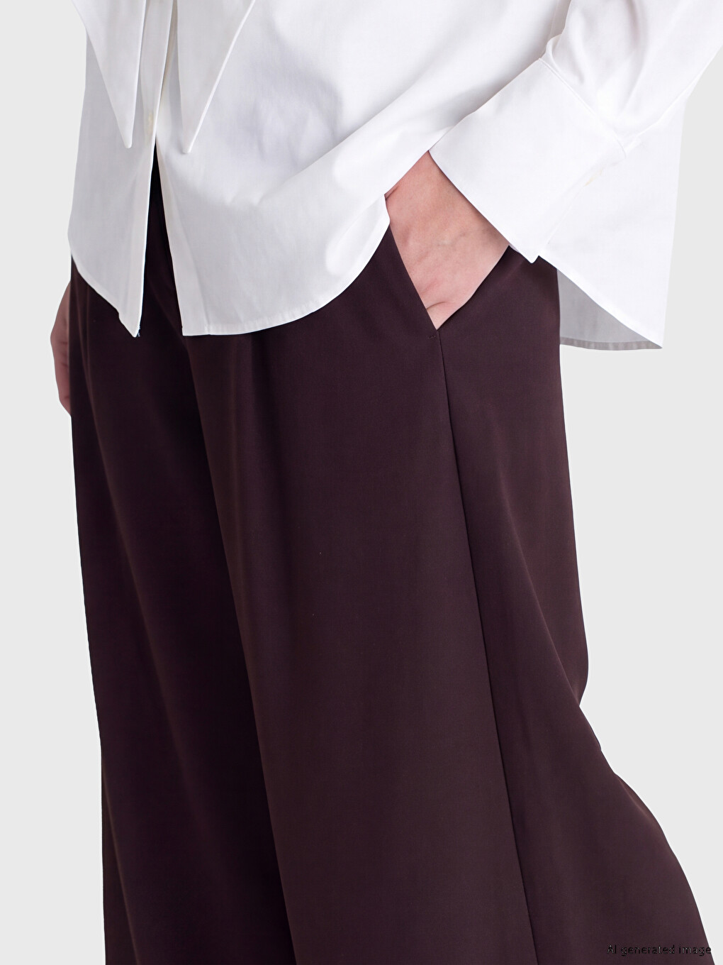 Loose Fit Wide Leg Women's Trousers-2