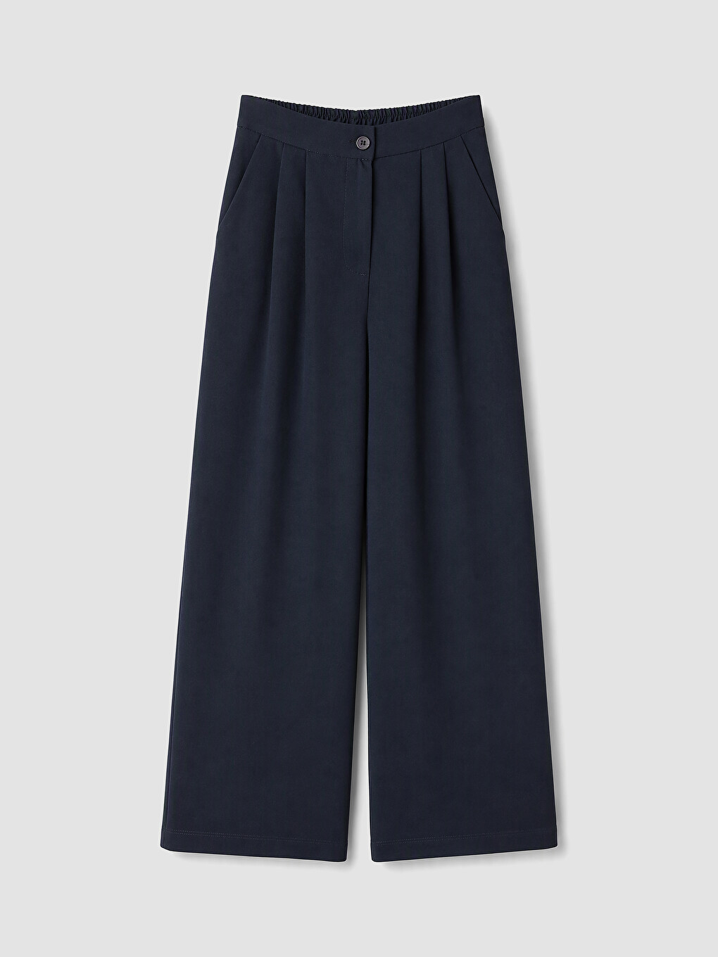 Pantaloni Din Țesătură Plisată Cu Talie Elastică Pentru Femei-4