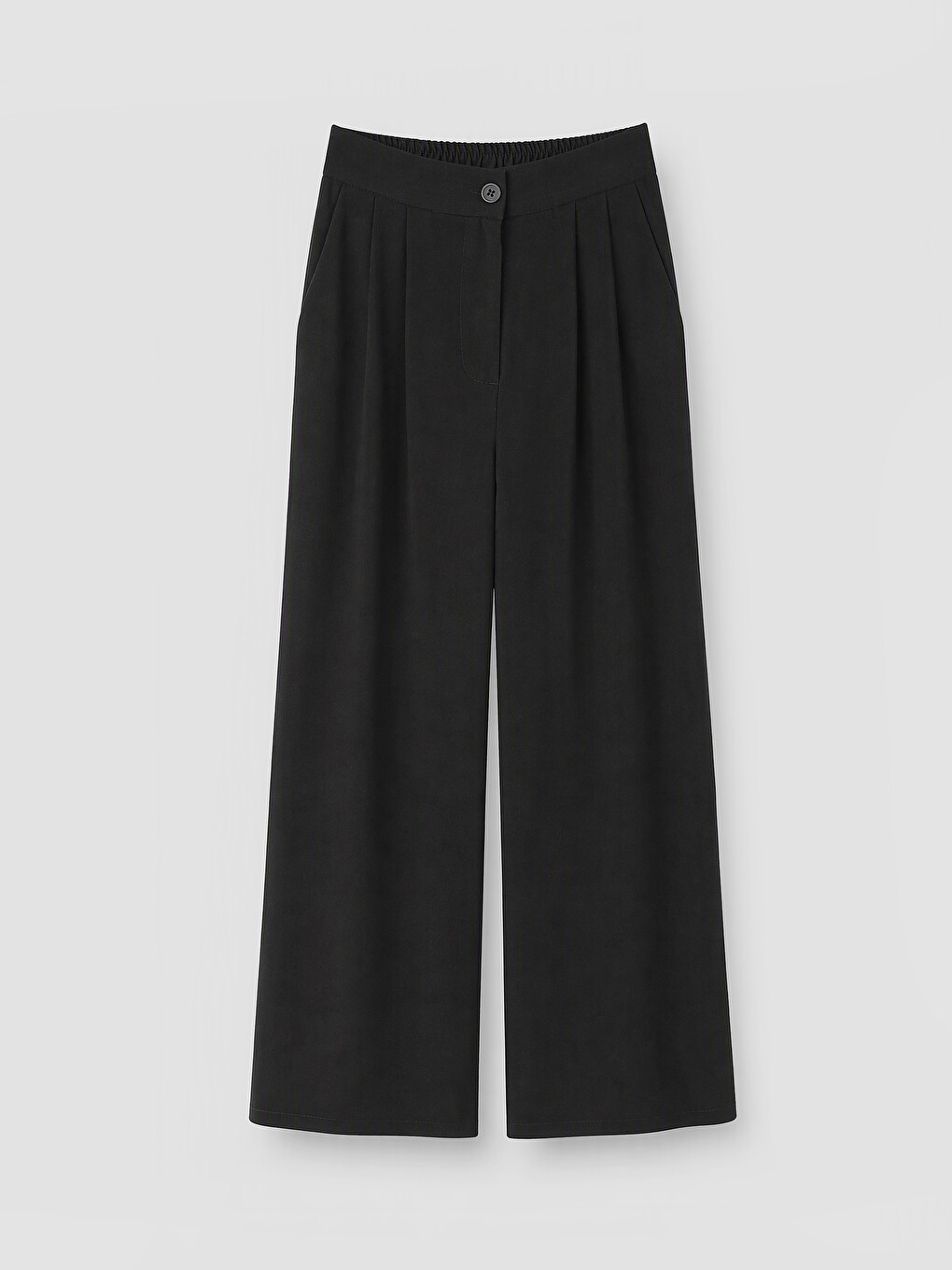 Pantaloni Din Țesătură Plisată Cu Talie Elastică Pentru Femei-4