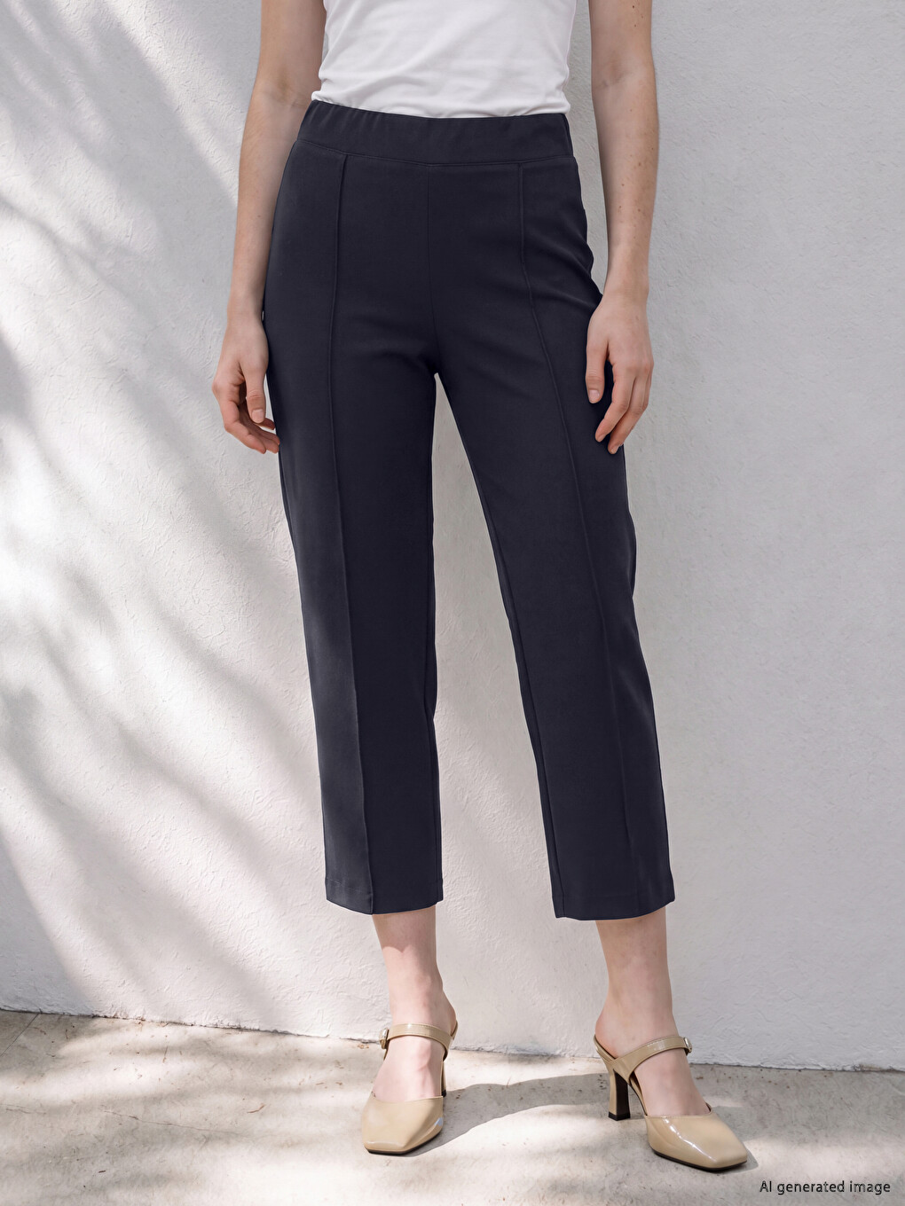 Elastic Waist Women's Trousers-1