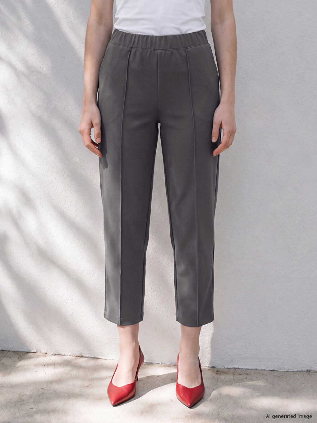 Elastic Waist Women's Trousers-1
