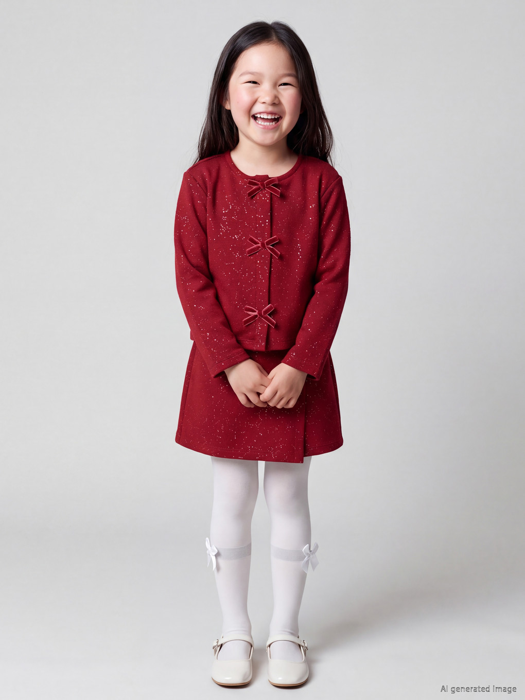  Bow Detailed Girls' Set