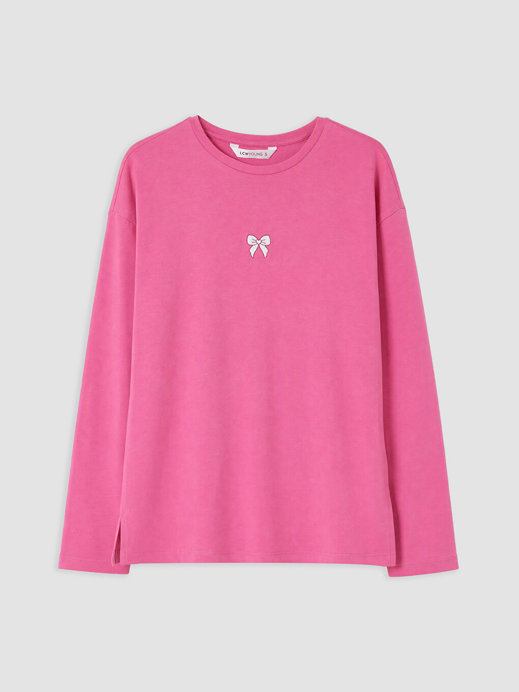 Pembe Kelebek Nakışlı Kadın Pijama Üstü