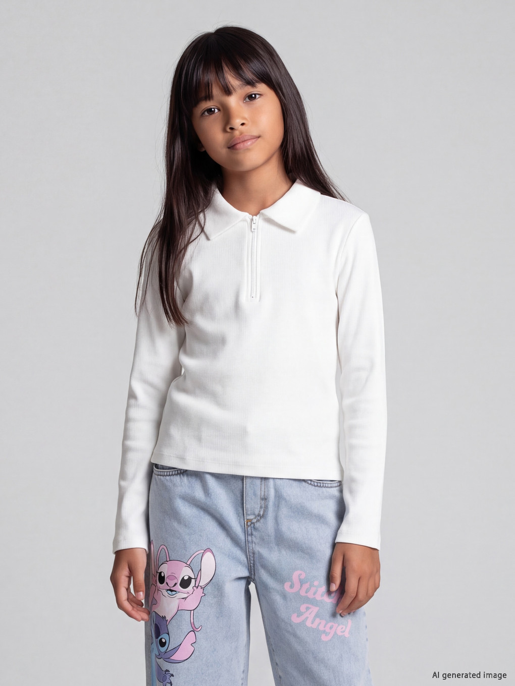  Polo Collar Girls' T-Shirt