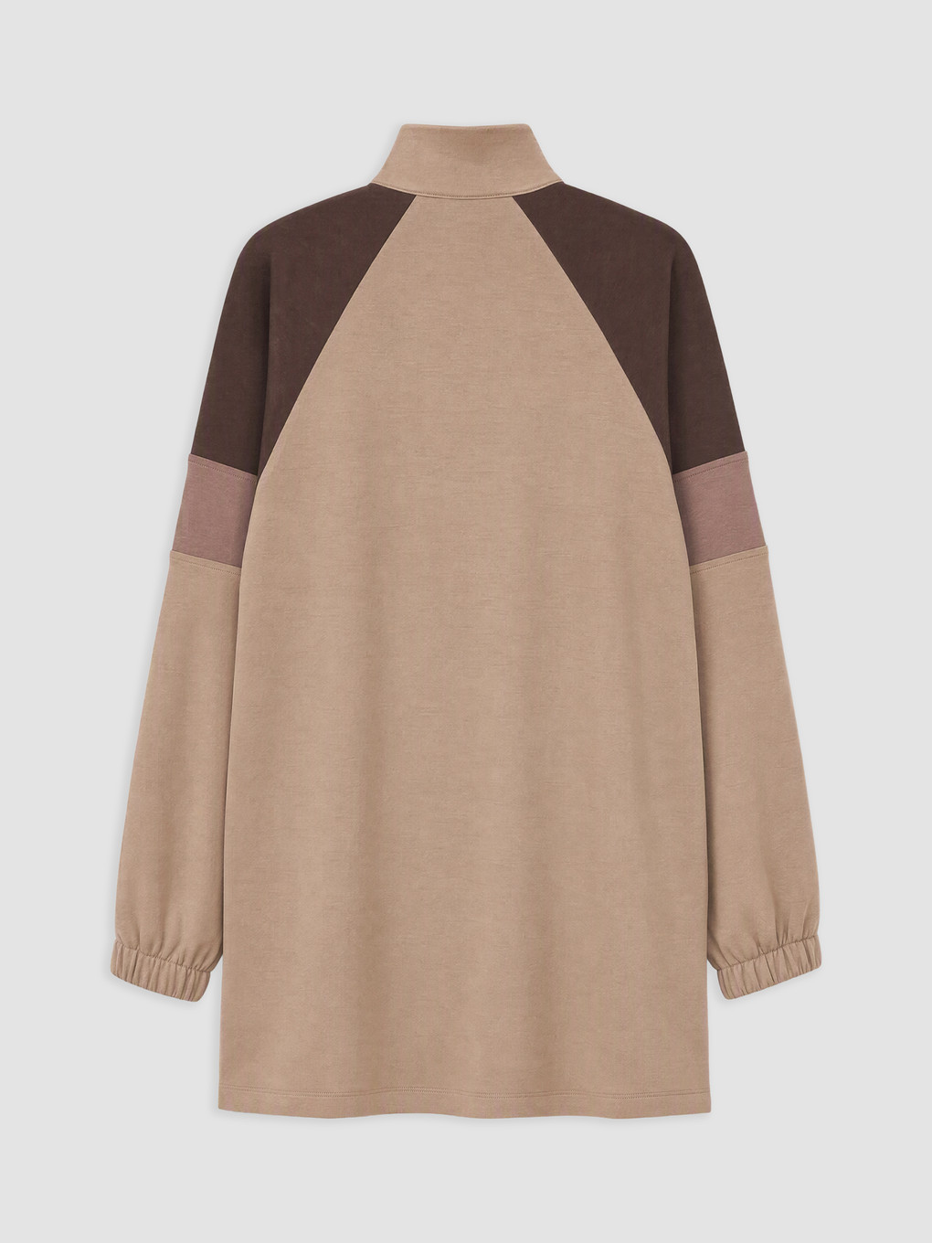 Kahverengi Soft Touch Kadın Sweatshirt Tunik-1