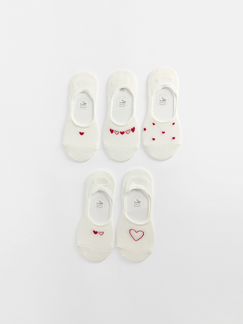 Heart Patterned Women's Ballet Socks 5-pack