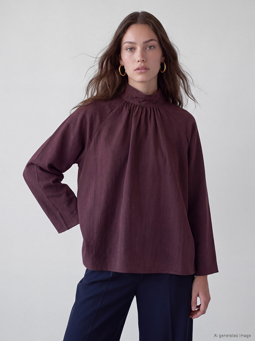 Ruched Modal Blend Blouse