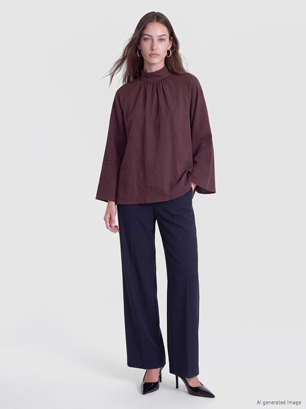 Ruched Modal Blend Blouse-1