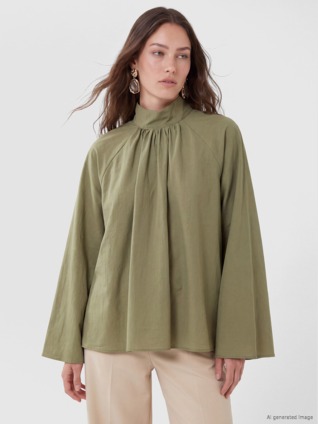 Ruched Modal Blend Blouse