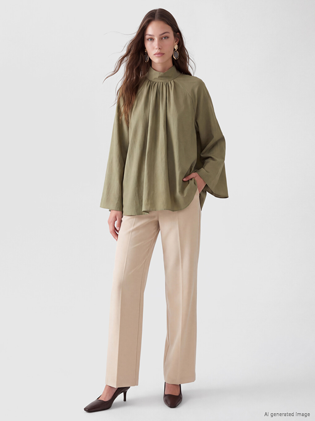 Ruched Modal Blend Blouse-1