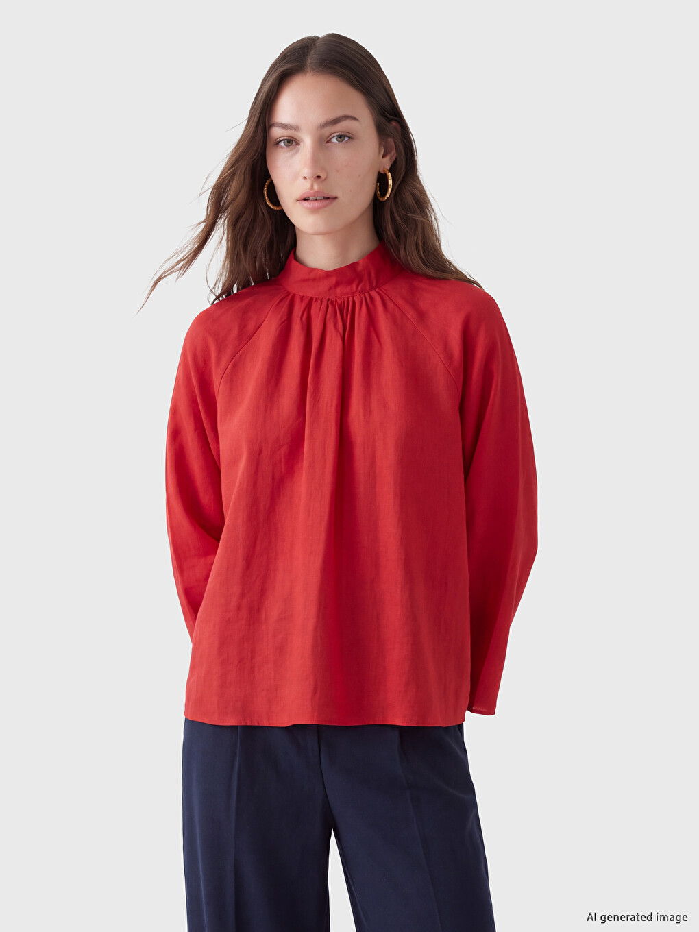 Ruched Modal Blend Blouse