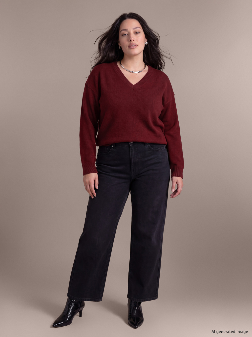 Woman Bordeaux Sweater-1