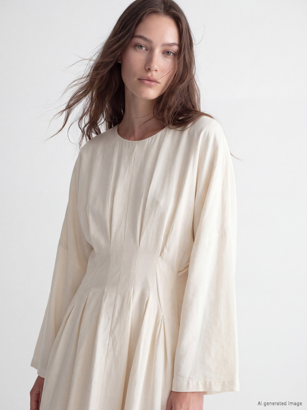 Rochie Cu Guler Rotund Drapată-1