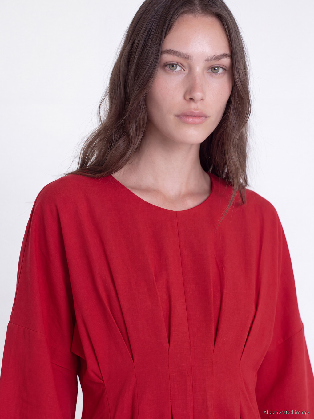 Rochie Plisată Peplum Din Amestec De In-2