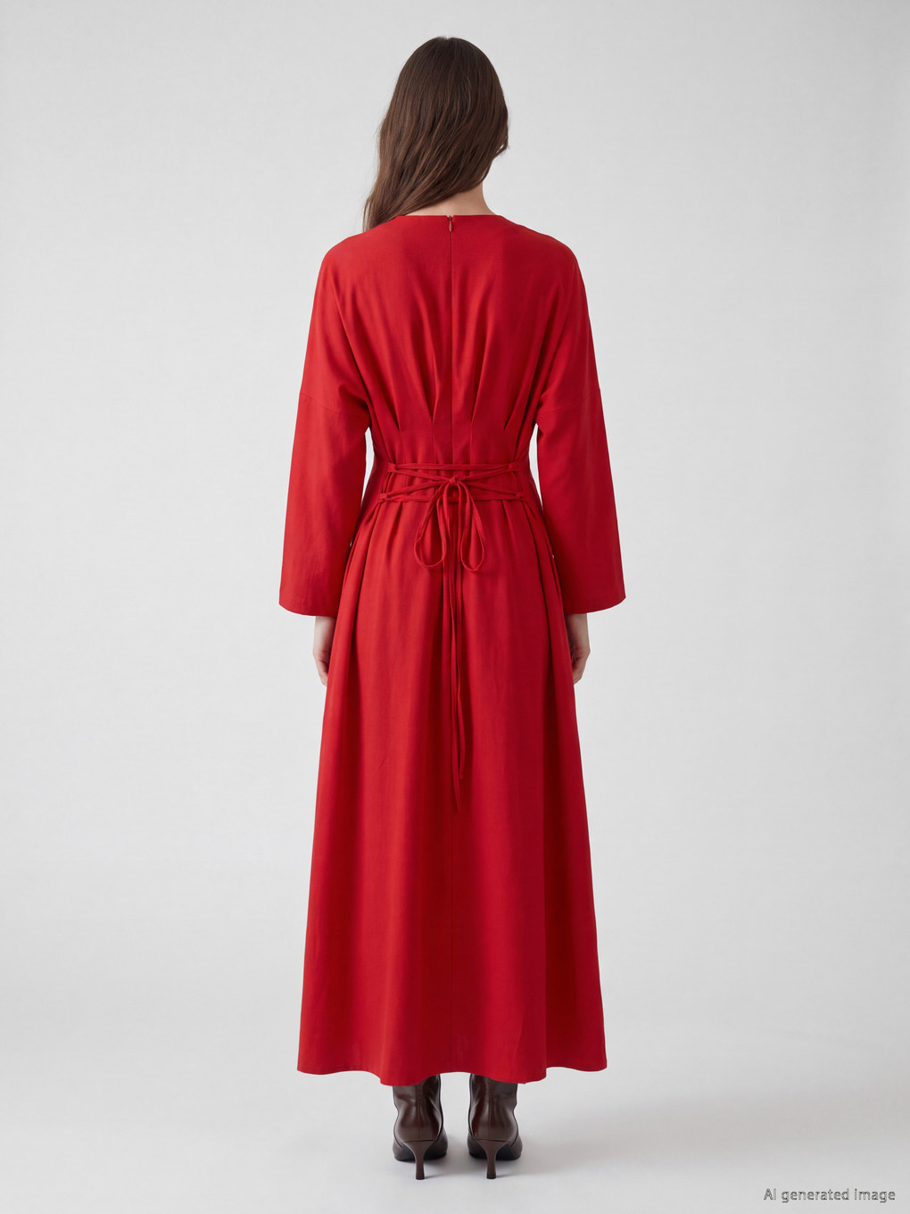 Rochie Plisată Peplum Din Amestec De In-3
